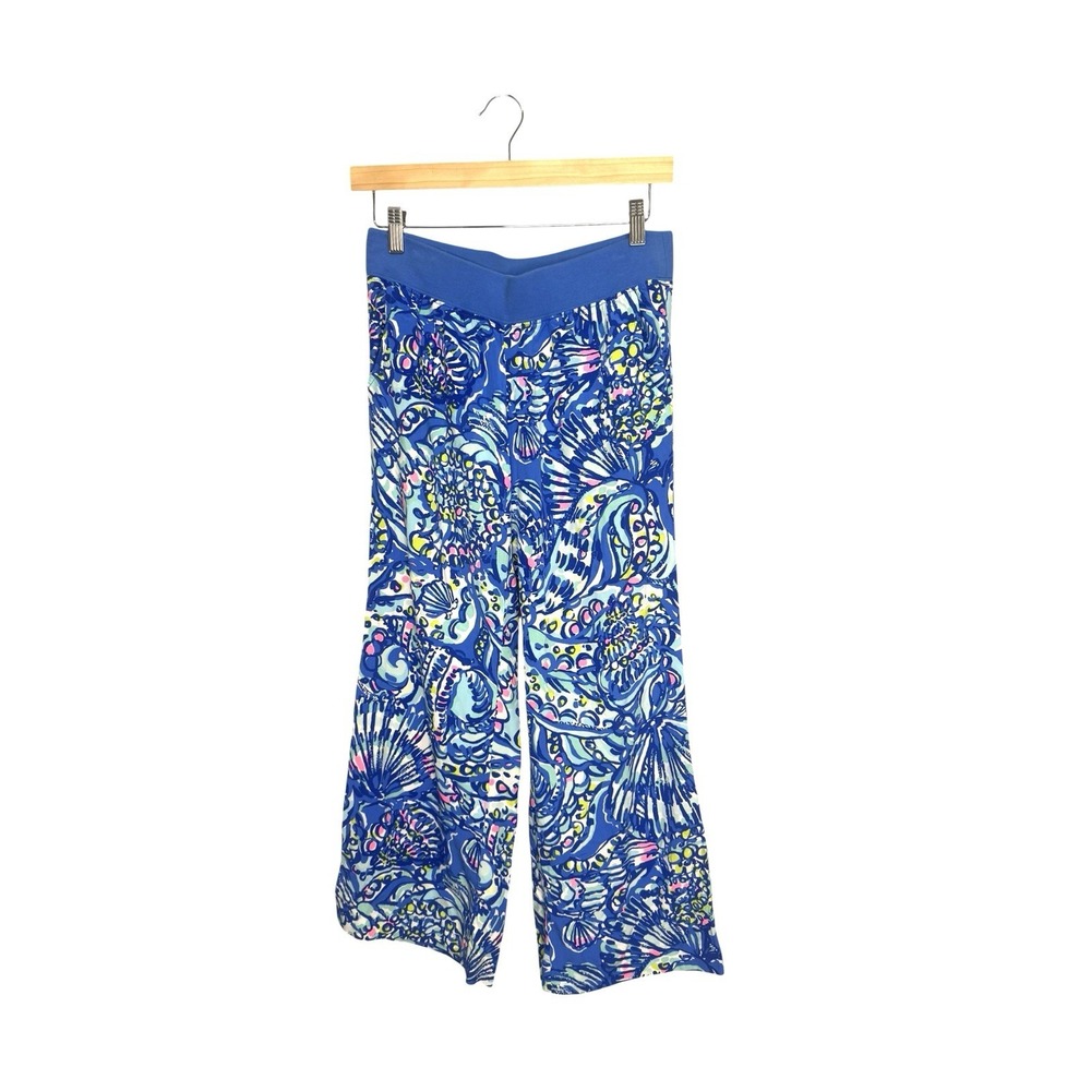 Lilly Pulitzer The Seaside Beach Pant Size XS Wide Leg Pants Blue Ceviche Print